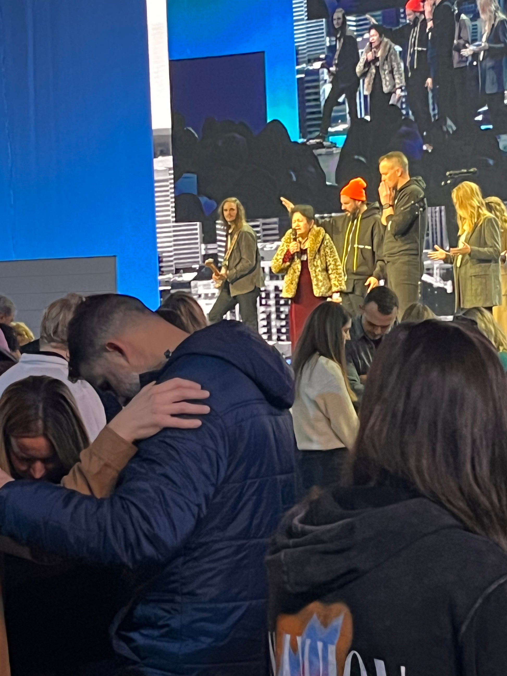 Leading prayer at Passion City Church at Trilith